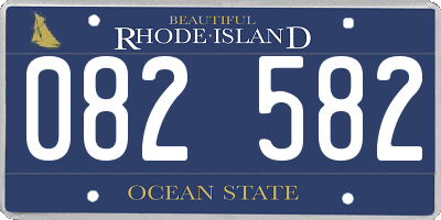 RI license plate 082582