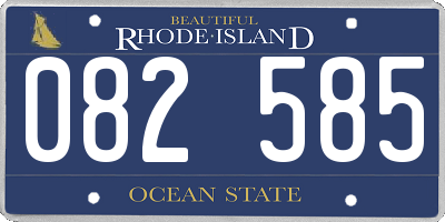 RI license plate 082585