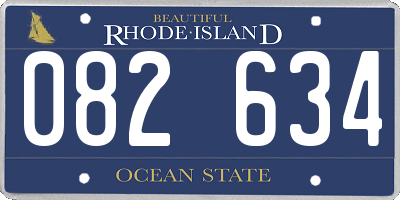 RI license plate 082634