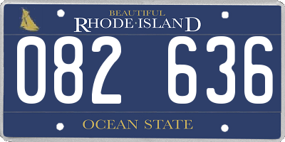 RI license plate 082636