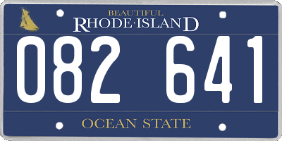 RI license plate 082641
