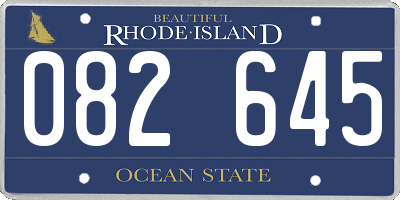 RI license plate 082645