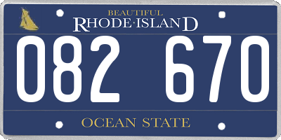 RI license plate 082670