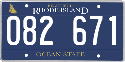 RI license plate 082671