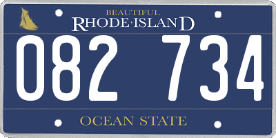 RI license plate 082734