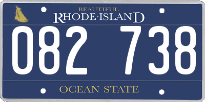 RI license plate 082738