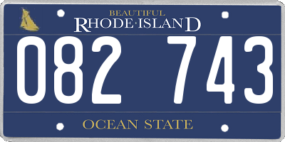RI license plate 082743