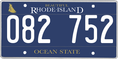 RI license plate 082752