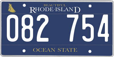 RI license plate 082754