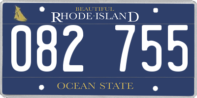 RI license plate 082755