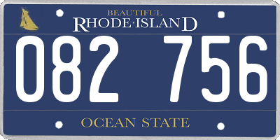 RI license plate 082756
