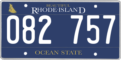 RI license plate 082757