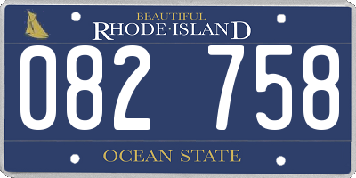 RI license plate 082758