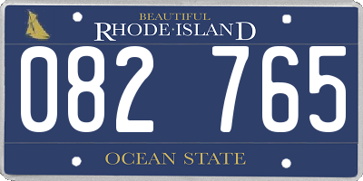 RI license plate 082765
