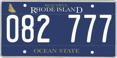 RI license plate 082777