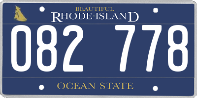 RI license plate 082778