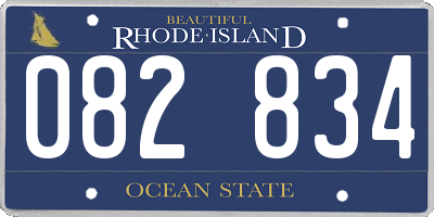 RI license plate 082834