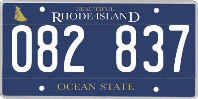 RI license plate 082837