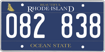 RI license plate 082838