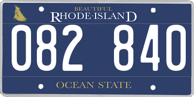 RI license plate 082840