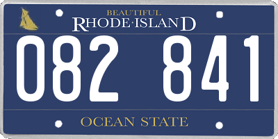 RI license plate 082841