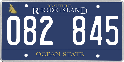 RI license plate 082845