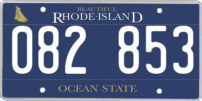 RI license plate 082853