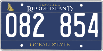 RI license plate 082854