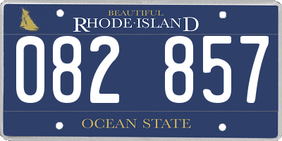 RI license plate 082857