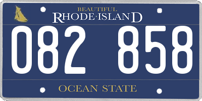 RI license plate 082858