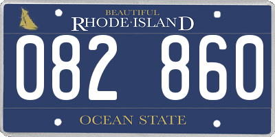 RI license plate 082860