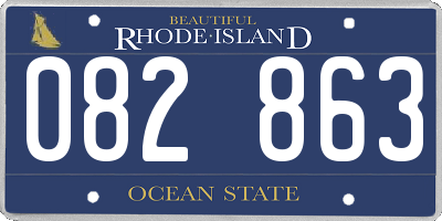 RI license plate 082863
