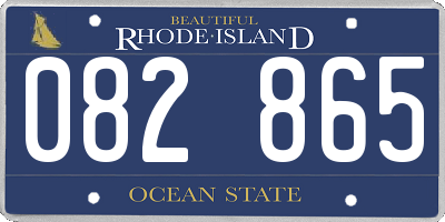RI license plate 082865