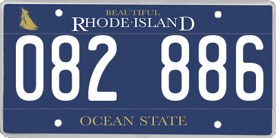 RI license plate 082886