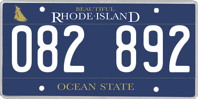 RI license plate 082892