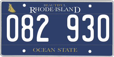 RI license plate 082930
