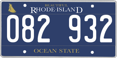 RI license plate 082932