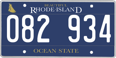 RI license plate 082934