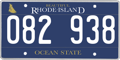 RI license plate 082938