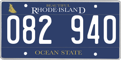 RI license plate 082940
