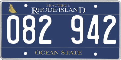 RI license plate 082942