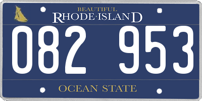 RI license plate 082953