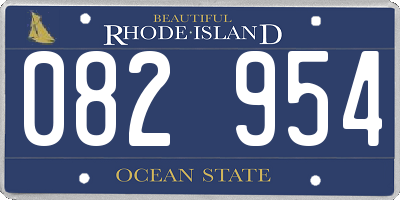 RI license plate 082954