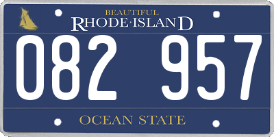 RI license plate 082957