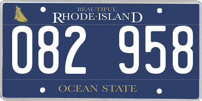 RI license plate 082958