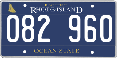 RI license plate 082960