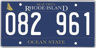 RI license plate 082961