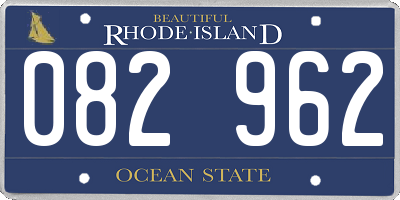 RI license plate 082962