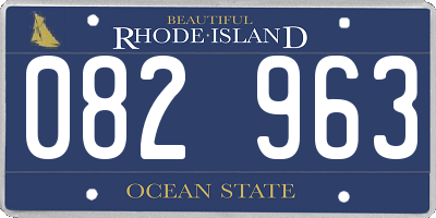 RI license plate 082963