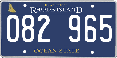 RI license plate 082965